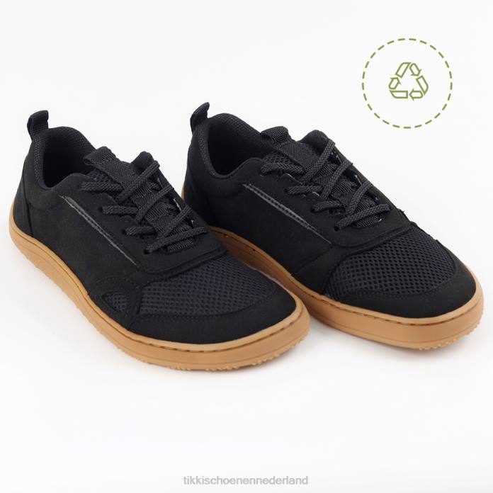 veganistische sneakers van mesh volwassenen donker Tikki schoenen JVXT206